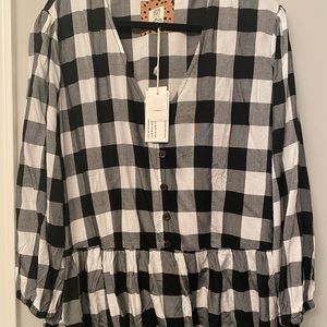Matilda Jane Good Hart peplum button down. XXL NWT